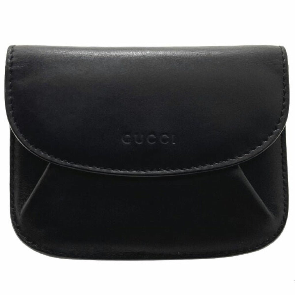 GUCCI 95971 1502 Women's Leather Coin Purse/coin Case Black