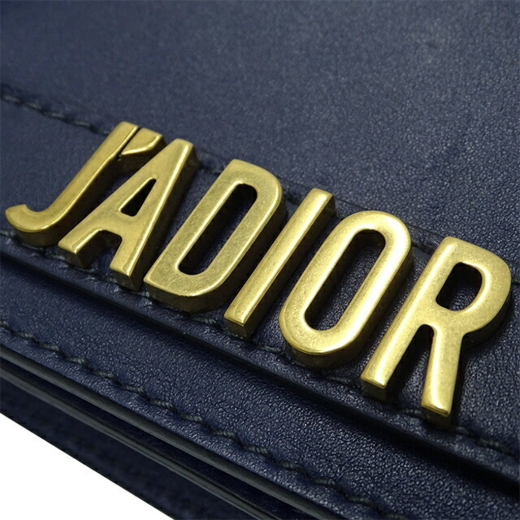 CHRISTIAN DIOR Bag Women's Jadior Shoulder Leather Chain Navy