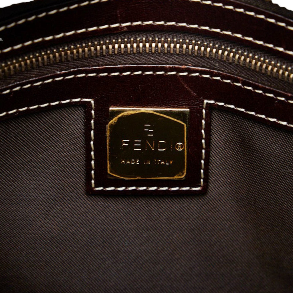 FENDI Zucchino handbag beige brown PVC leather ladies