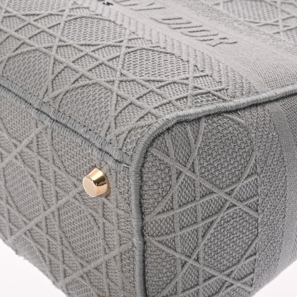 CHRISTIAN DIOR LADY D-LITE Medium Gray Ladies Canage Embroidered Handbag