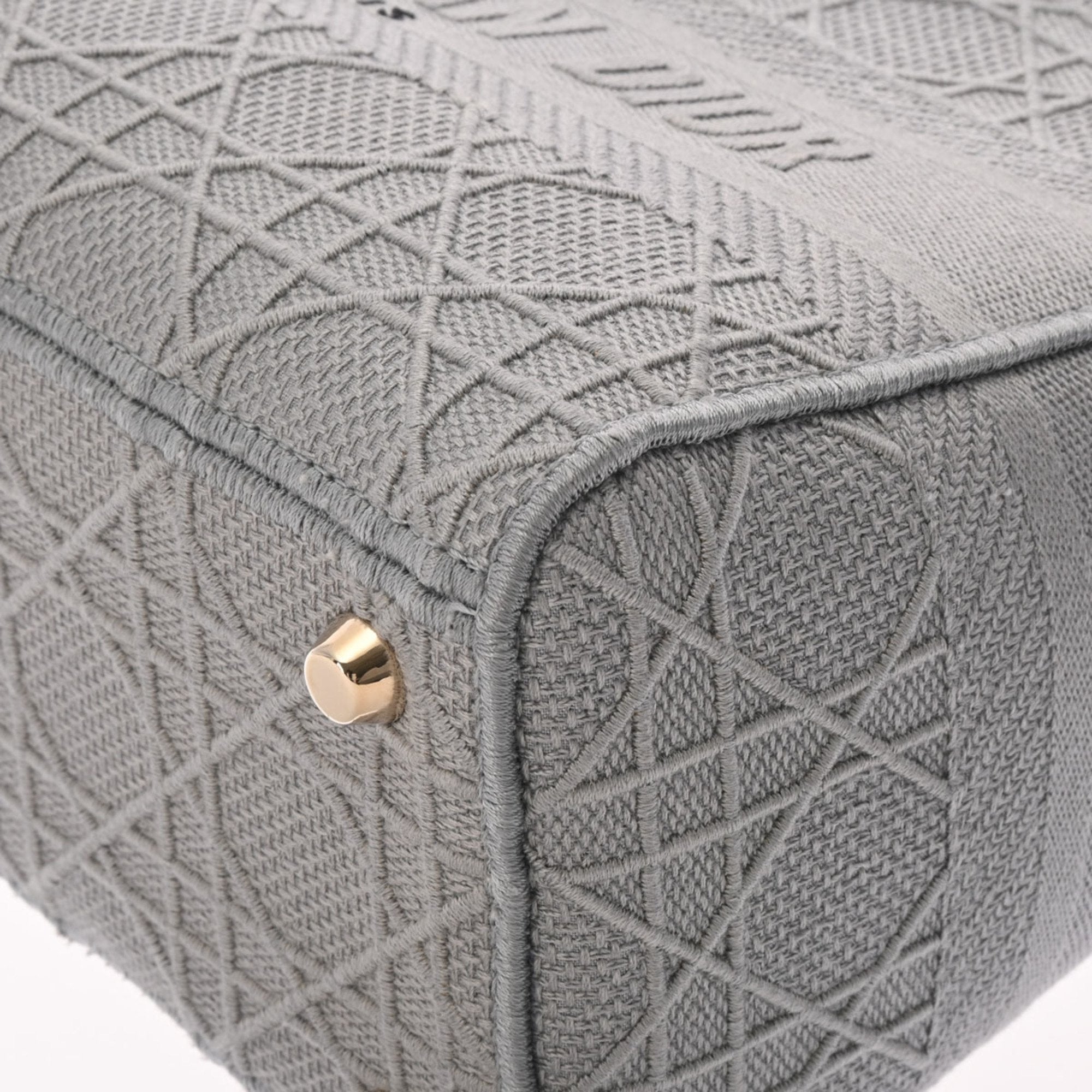 CHRISTIAN DIOR LADY D-LITE Medium Gray Ladies Canage Embroidered Handbag