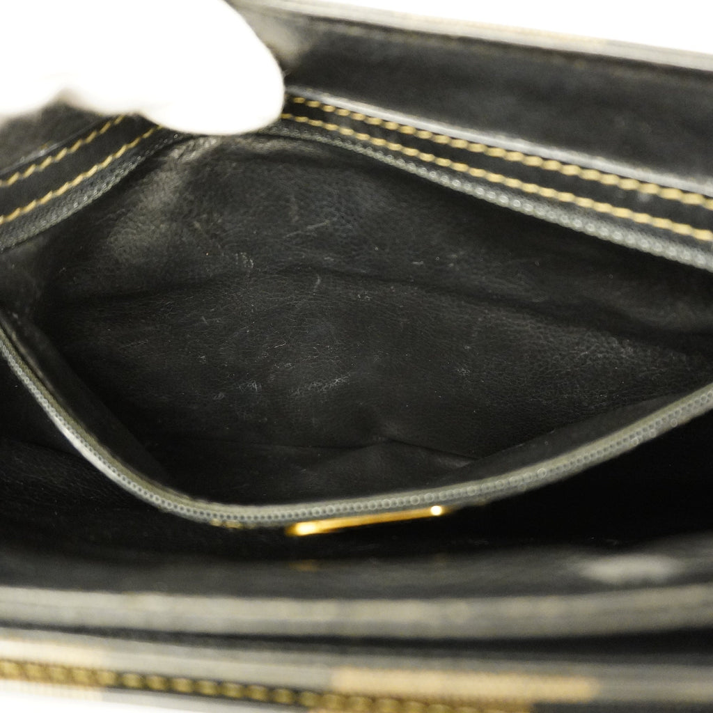 FENDIAuth  Pequin Shoulder Bag Women's Leather,PVC Shoulder Bag Black,Brown