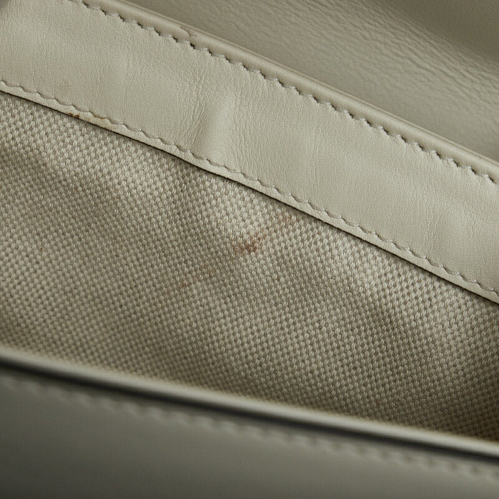 GUCCI Bamboo Duonissos Handbag Shoulder Bag White Multicolor Leather Women's