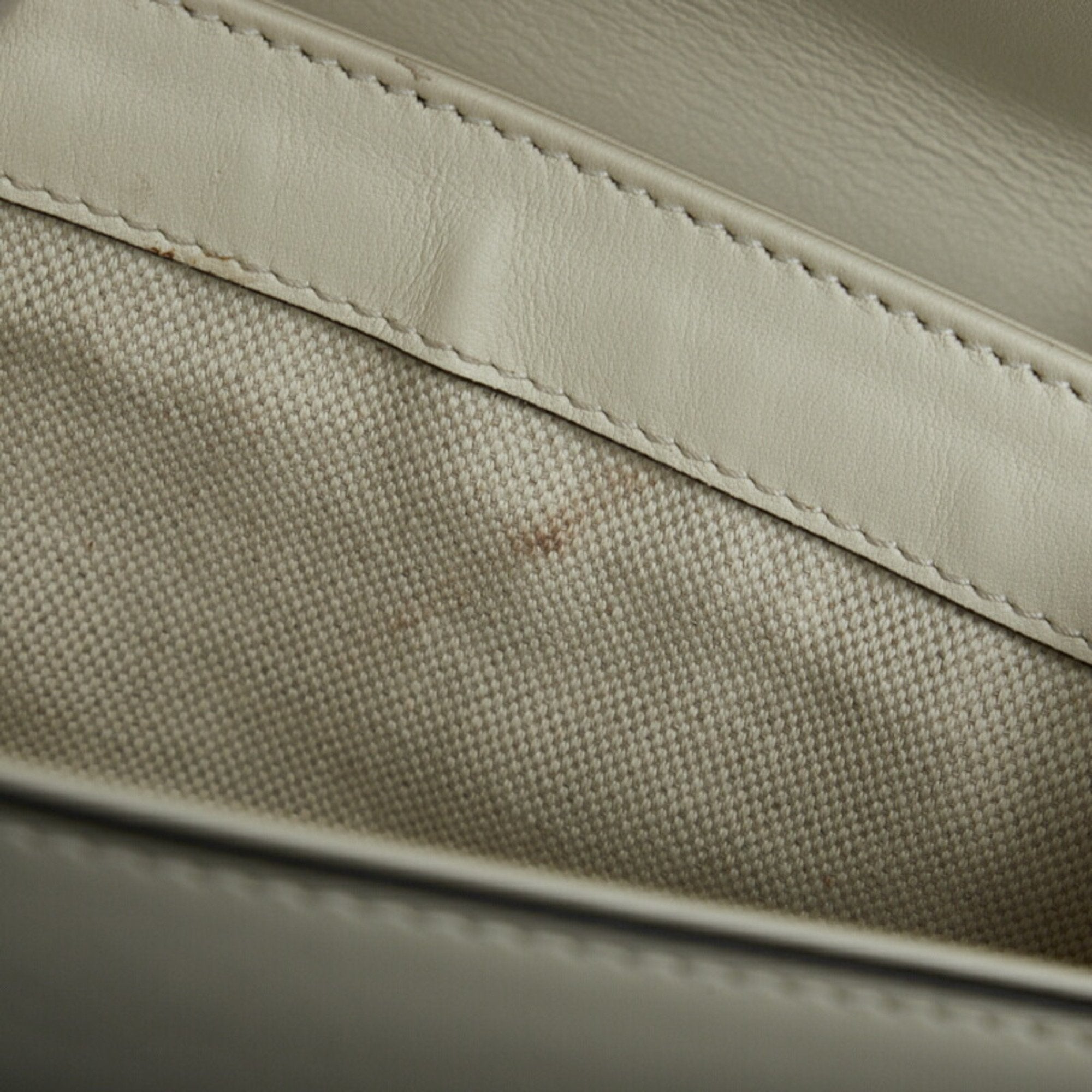 GUCCI Bamboo Duonissos Handbag Shoulder Bag White Multicolor Leather Women's