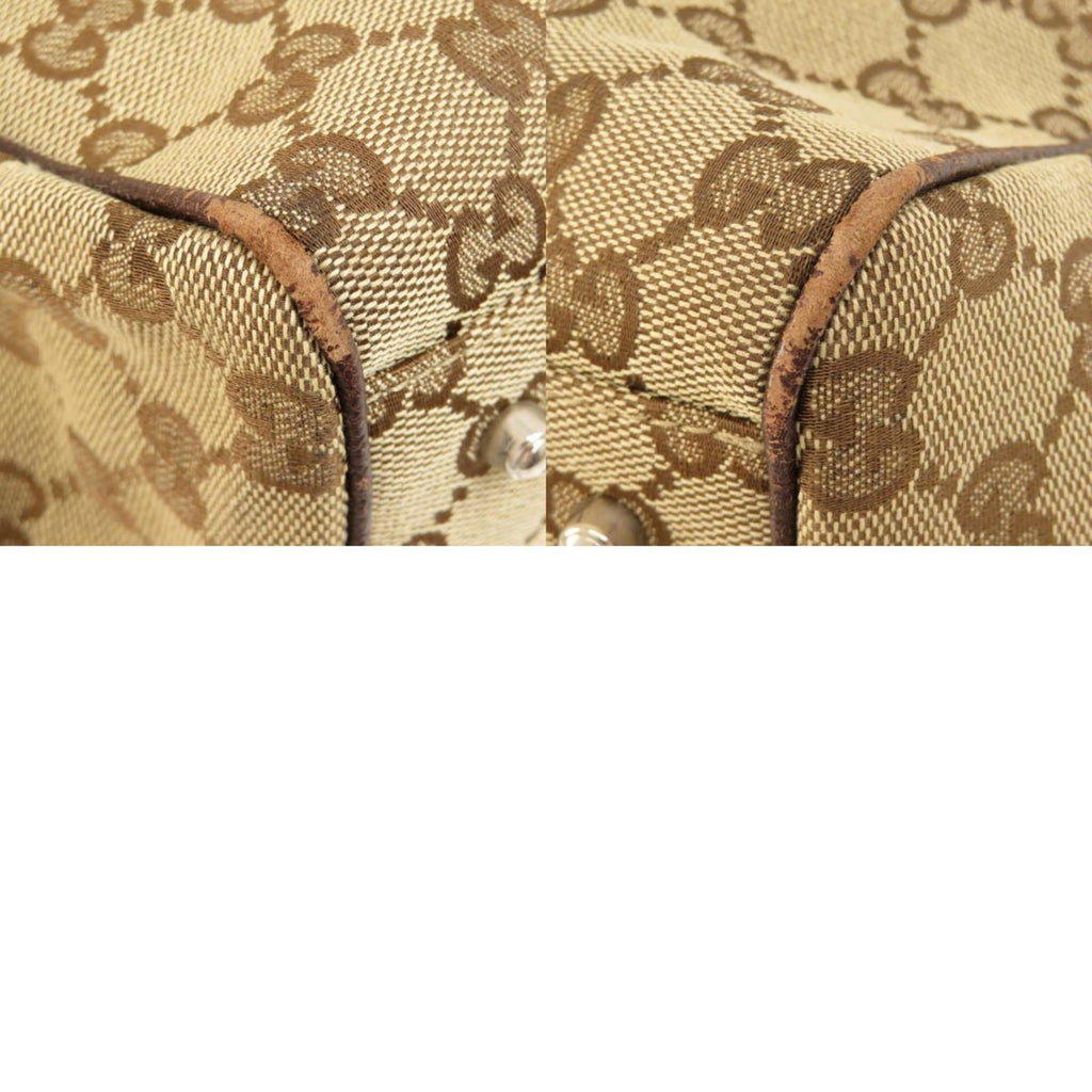 GUCCI 145758 GG Sherry Line Handbag Canvas Ladies