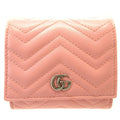 GUCCI GG Marmont 598629 Leather Pink Bifold Wallet