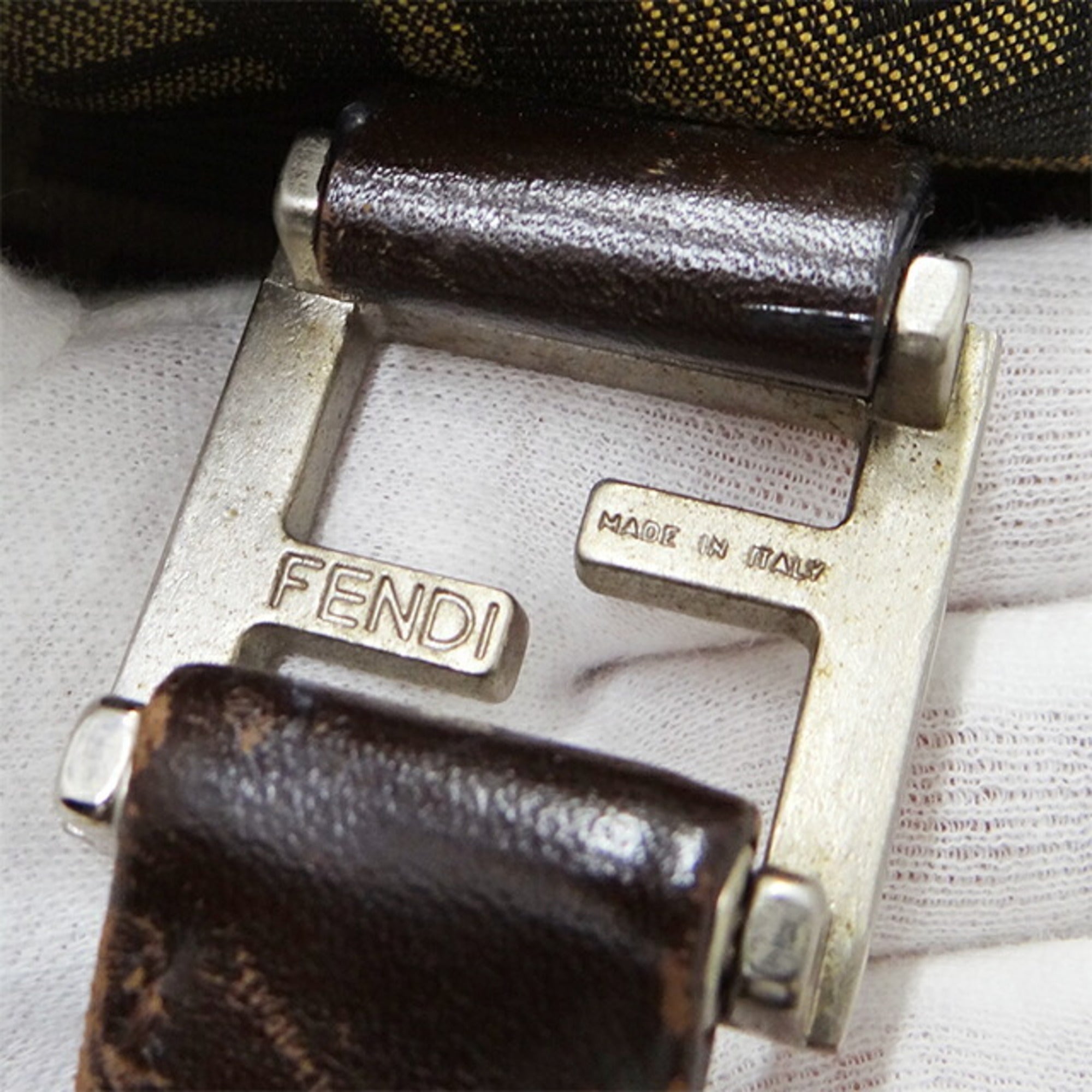 FENDI Bag Women's Zucca Handbag Canvas Khaki Brown 26329