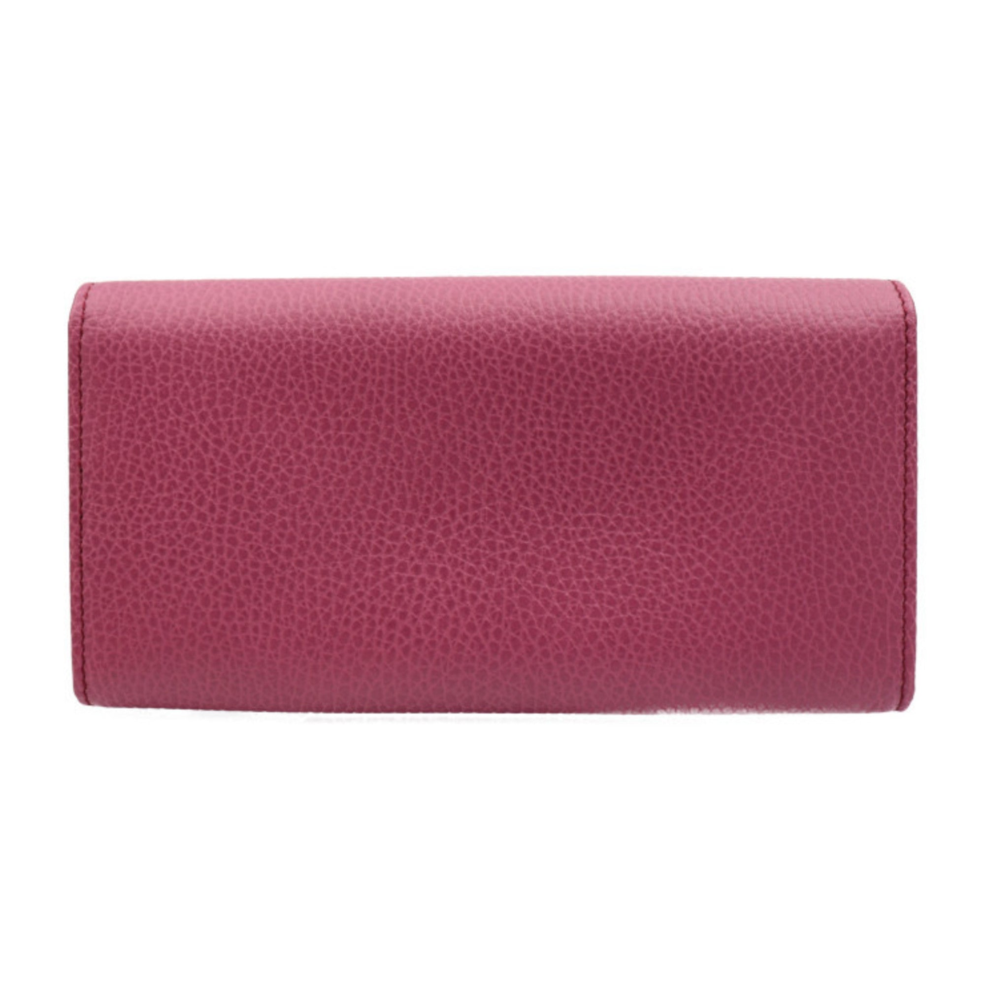 GUCCI Swing Continental Wallet Bifold 354498 Leather Purple Smoke Blue Gold Hardware Long