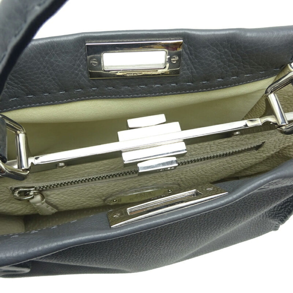 Fendi Peekaboo Medium 2Way Ladies Handbag 8BN290 Selleria Leather Gray