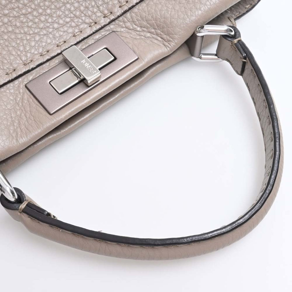 FENDI Leather Peekaboo Handbag 8BN290 Beige Ladies