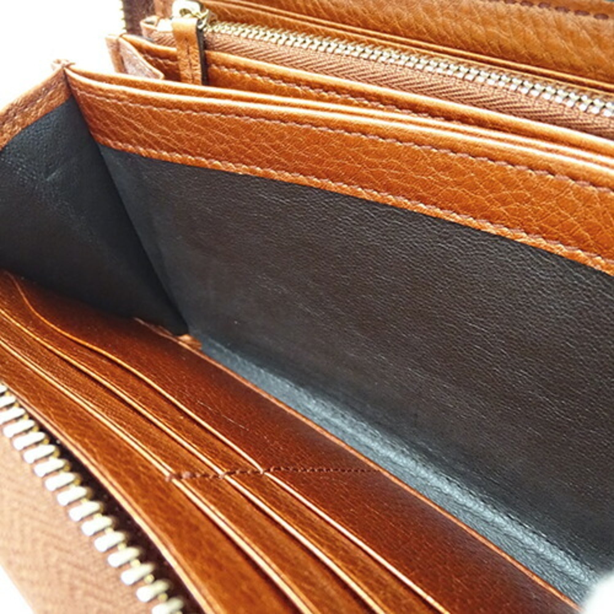 GUCCI Wallet Women's Long Soho Leather Orange 308280 Metallic Tassel Round