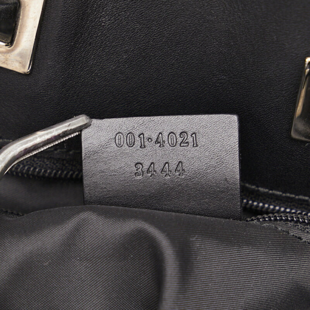 GUCCI GG Canvas One Shoulder Bag 001 4021 Black Leather Women's