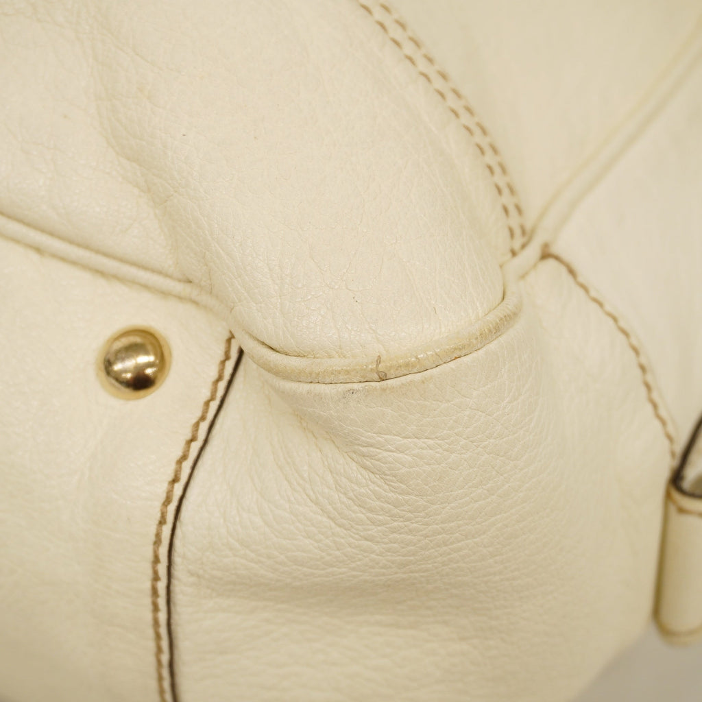 GUCCI  Sherry Princey 163805 Women's Leather Tote Bag Ivory