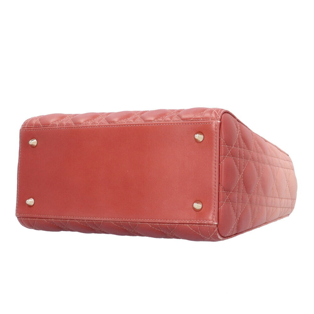 CHRISTIAN DIOR Dior Lady Cannage Shoulder Bag Leather Pink Ladies