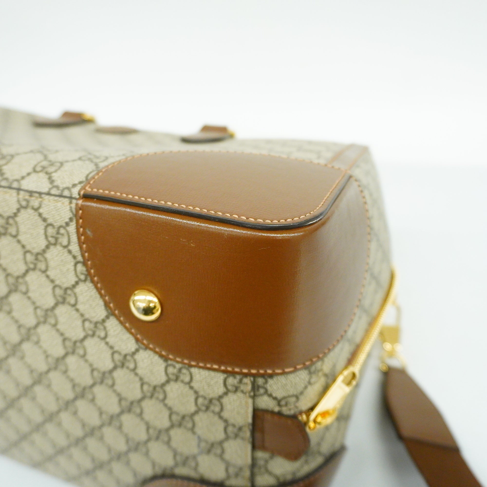 GUCCI  Interlocking G 322055 Unisex GG Supreme Boston Bag Beige,Brown