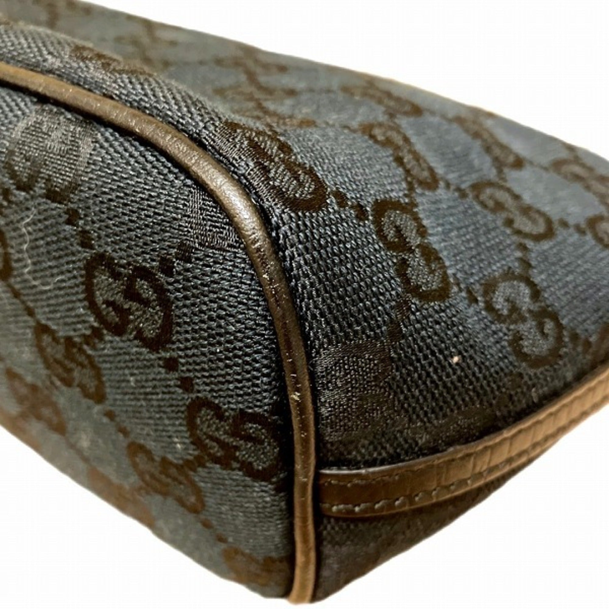 GUCCI GG canvas pattern hand pouch 07198 2123 black bag handbag ladies