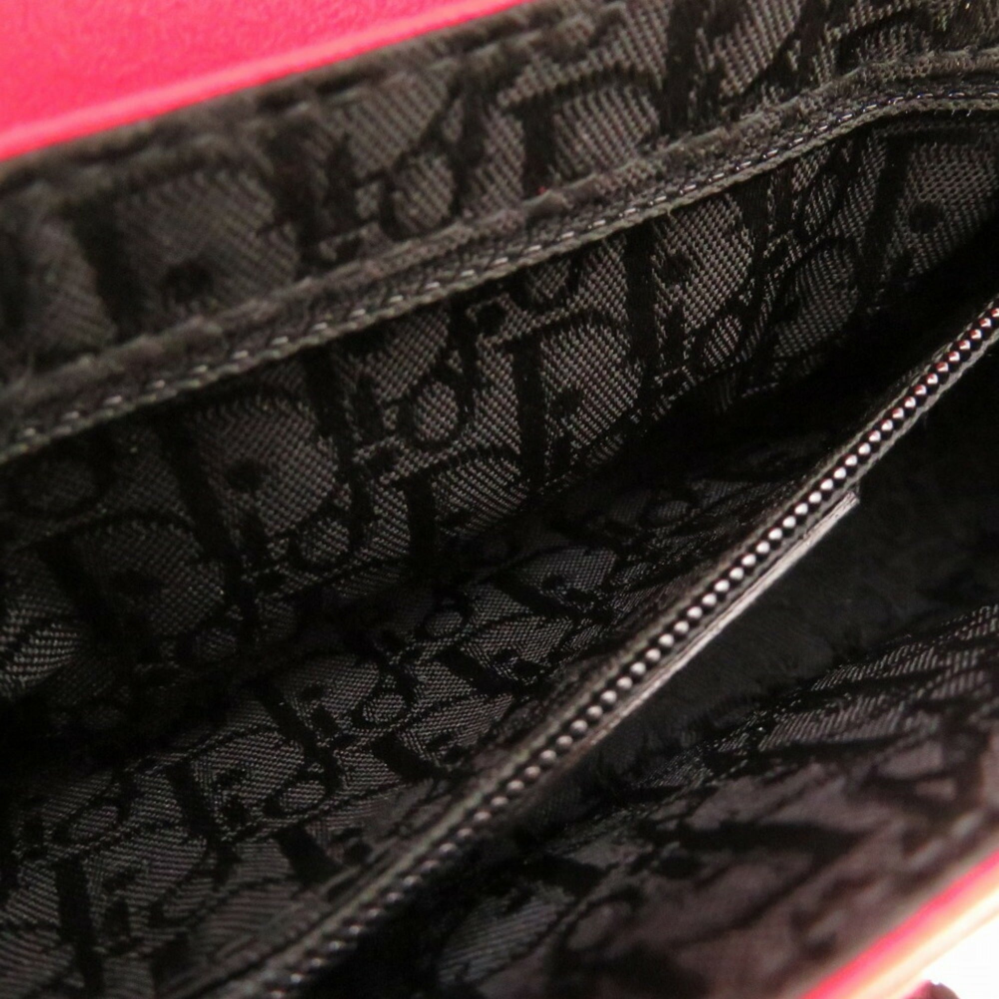 CHRISTIAN DIOR Rhinestone Satin Stone Red Handbag
