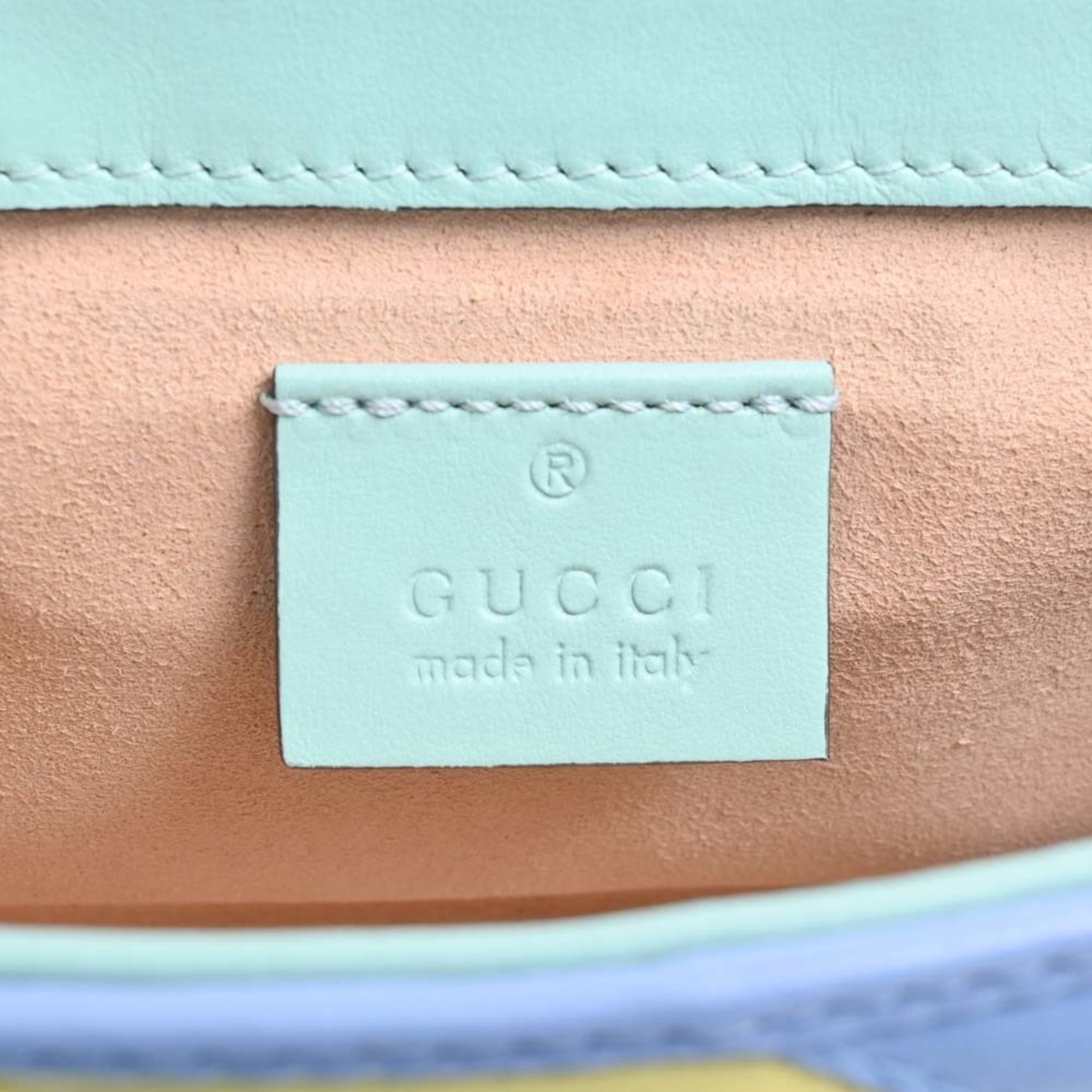 GUCCI GG Marmont Leather Super Chain Shoulder Bag 476433 Multicolor Women's