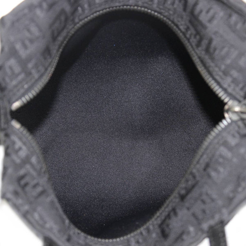 FENDI Handbag Zucchino Black 2220-028 Jacquard Leather