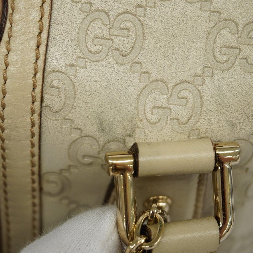 GUCCI ssima 2way Bag 153028 Women's Leather Handbag Ivory