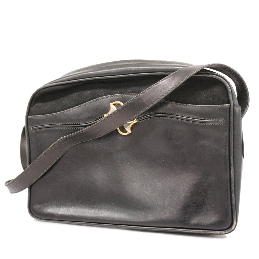 GUCCI  Micro GG 22 001 3100 Women's Canvas,Leather Shoulder Bag Black