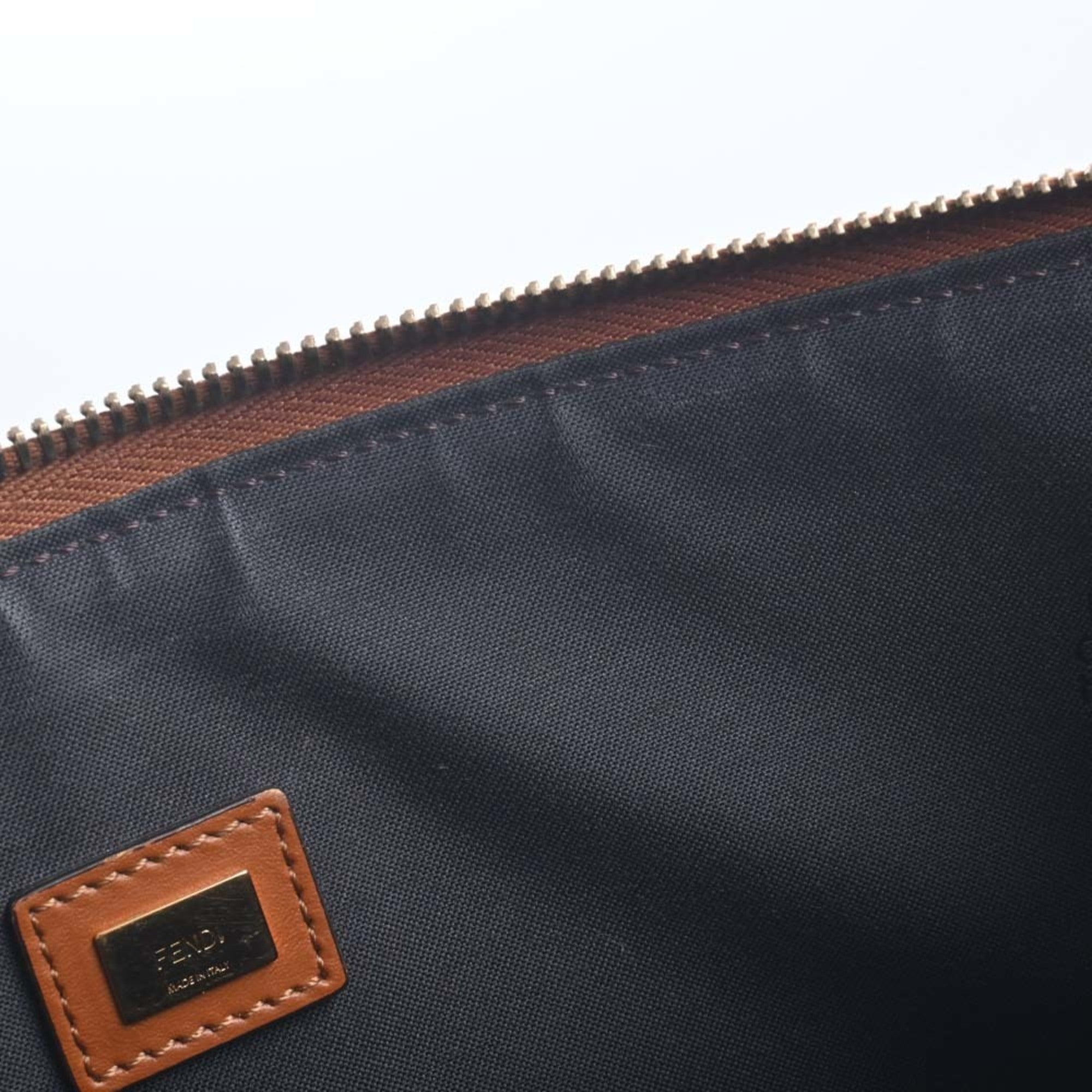 FENDI leather flat pouch clutch bag 8N0178 brown ladies