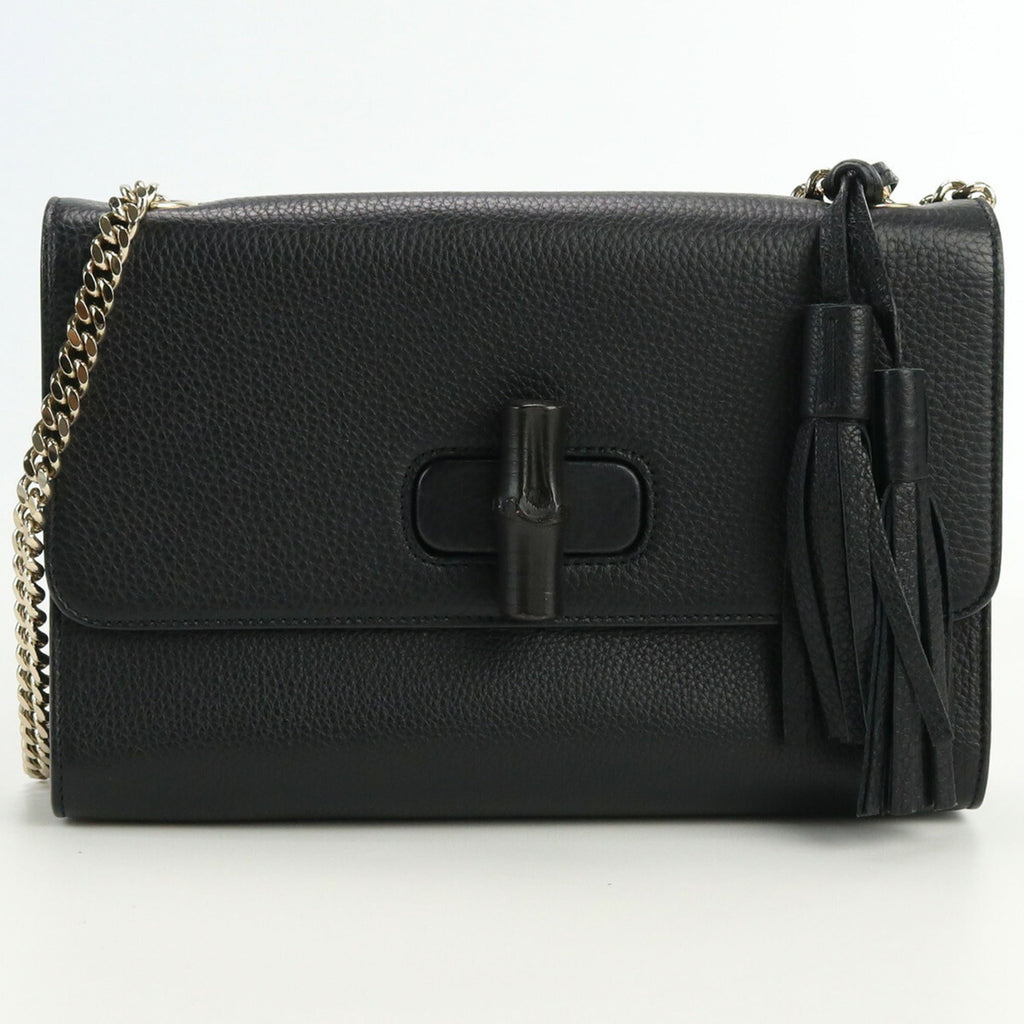 GUCCI Bamboo Chain Shoulder 387611 Bag Leather Women's