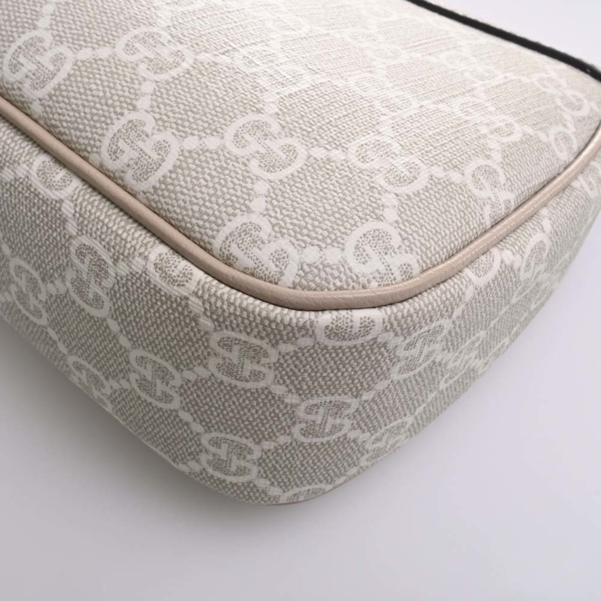 GUCCI Ophidia GG Supreme Leather Small Handbag 735145 Beige/White Women's
