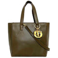 CHRISTIAN DIOR 2way bag brown cannage handbag leather lambskin