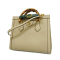 Gucci  Bamboo Diana 660195 Women's Leather Handbag,Shoulder Bag Grayish