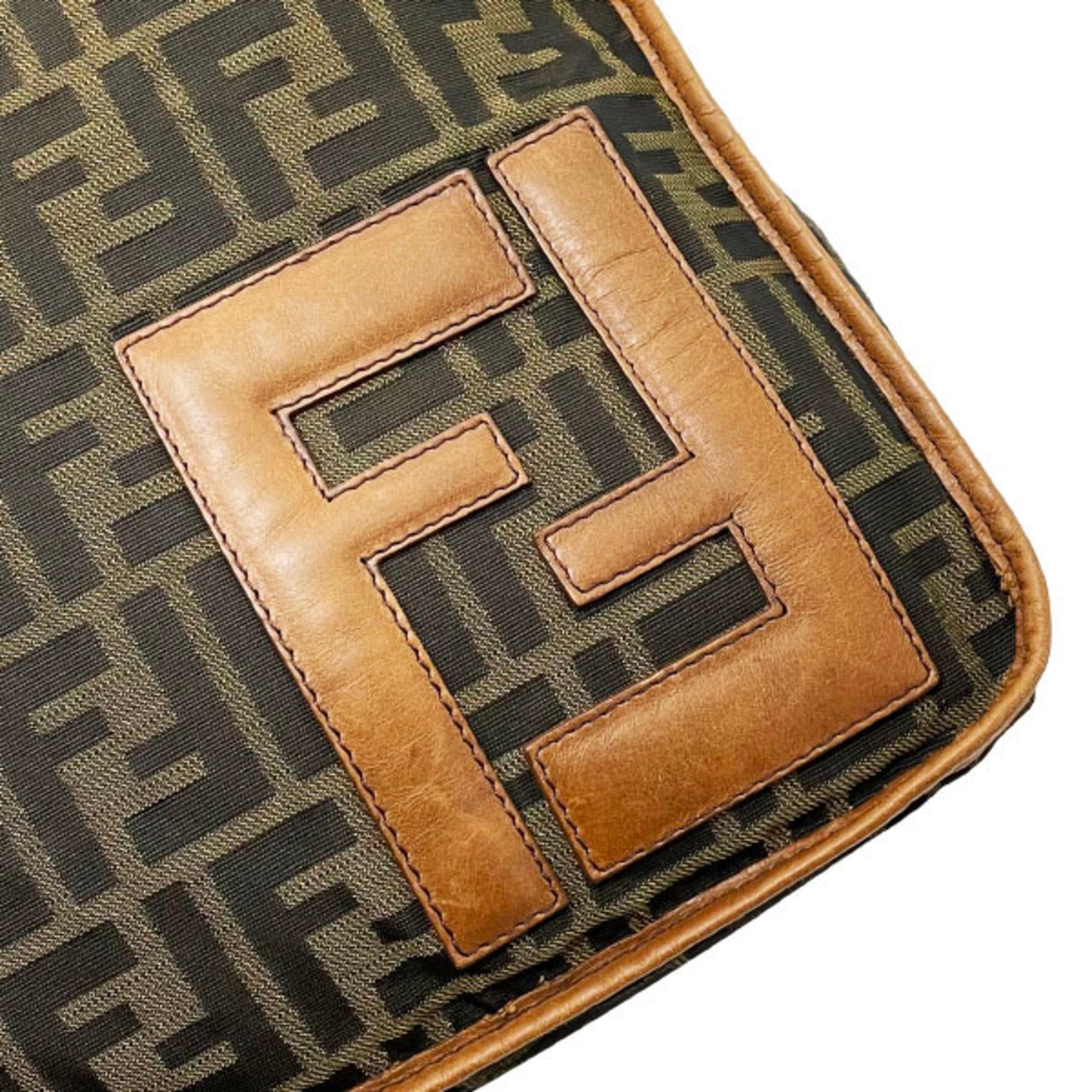 FENDI Zucca 7VA148 Women's Zucca Shoulder Bag Black,Brown,Khaki