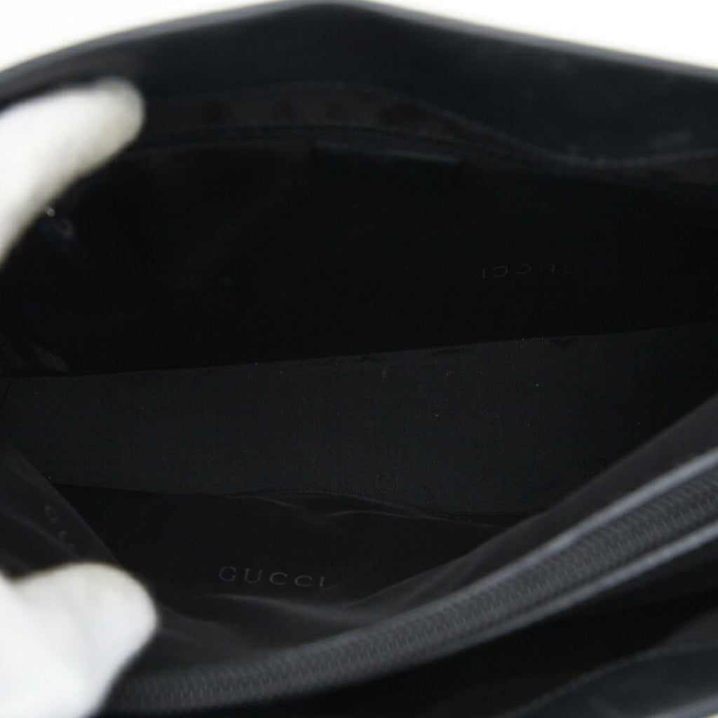 GUCCI Bamboo Handbag Tote Bag 0021016 Black Leather Ladies