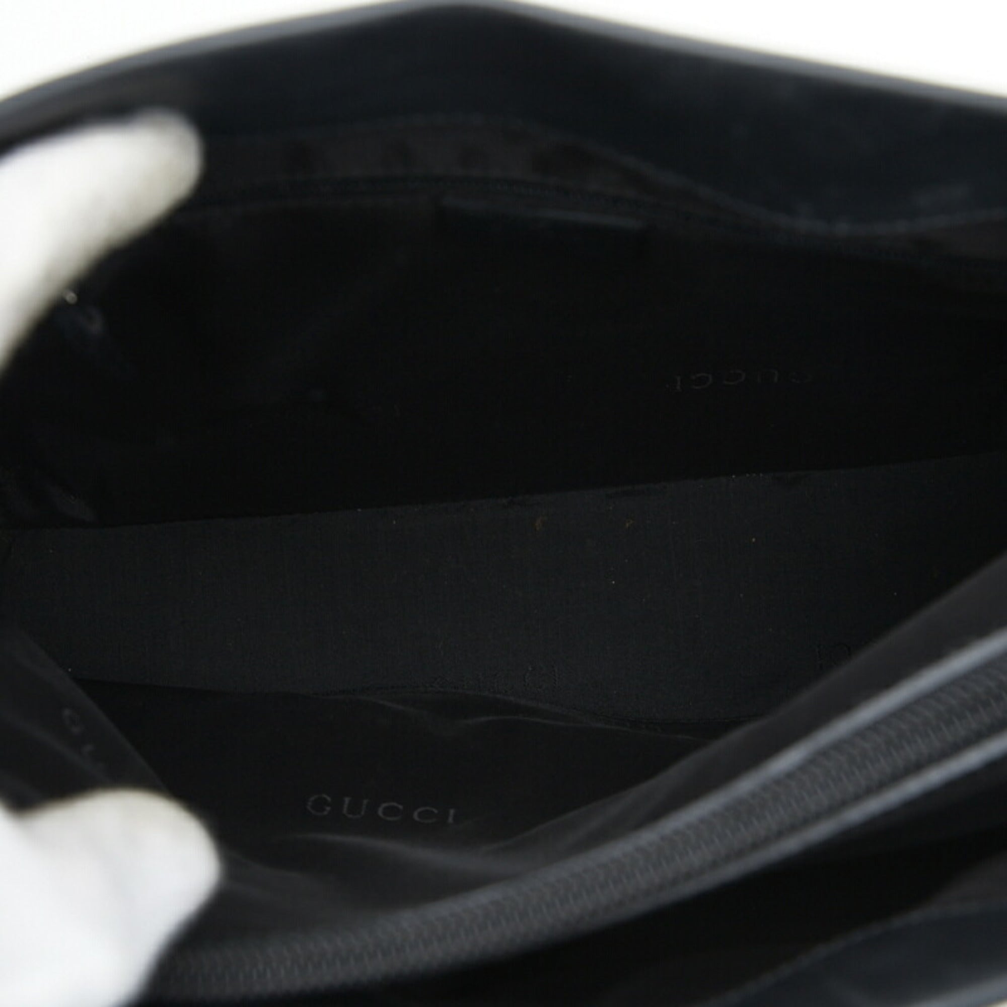 GUCCI Bamboo Handbag Tote Bag 0021016 Black Leather Ladies