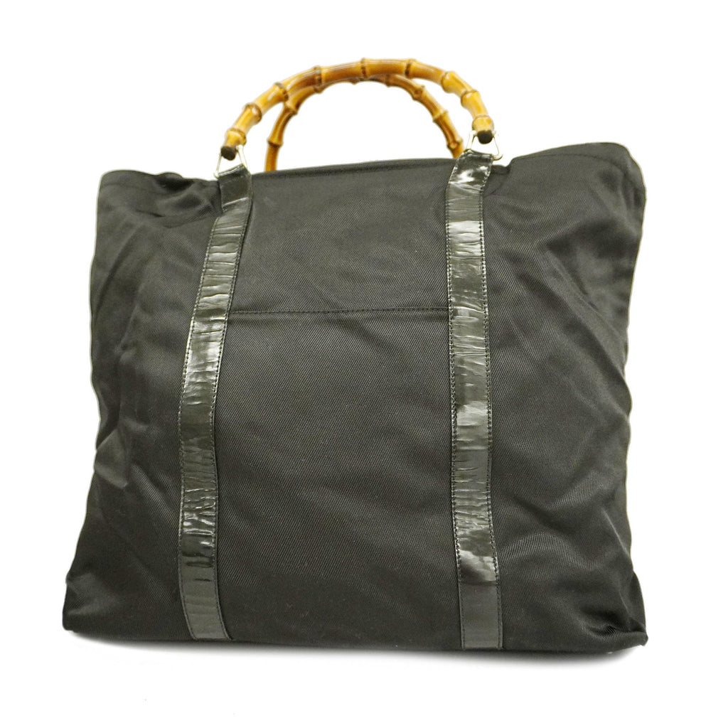 GUCCI  Bamboo Boston Bag 002 3754 0412 Men,Women,Unisex Nylon Canvas Black