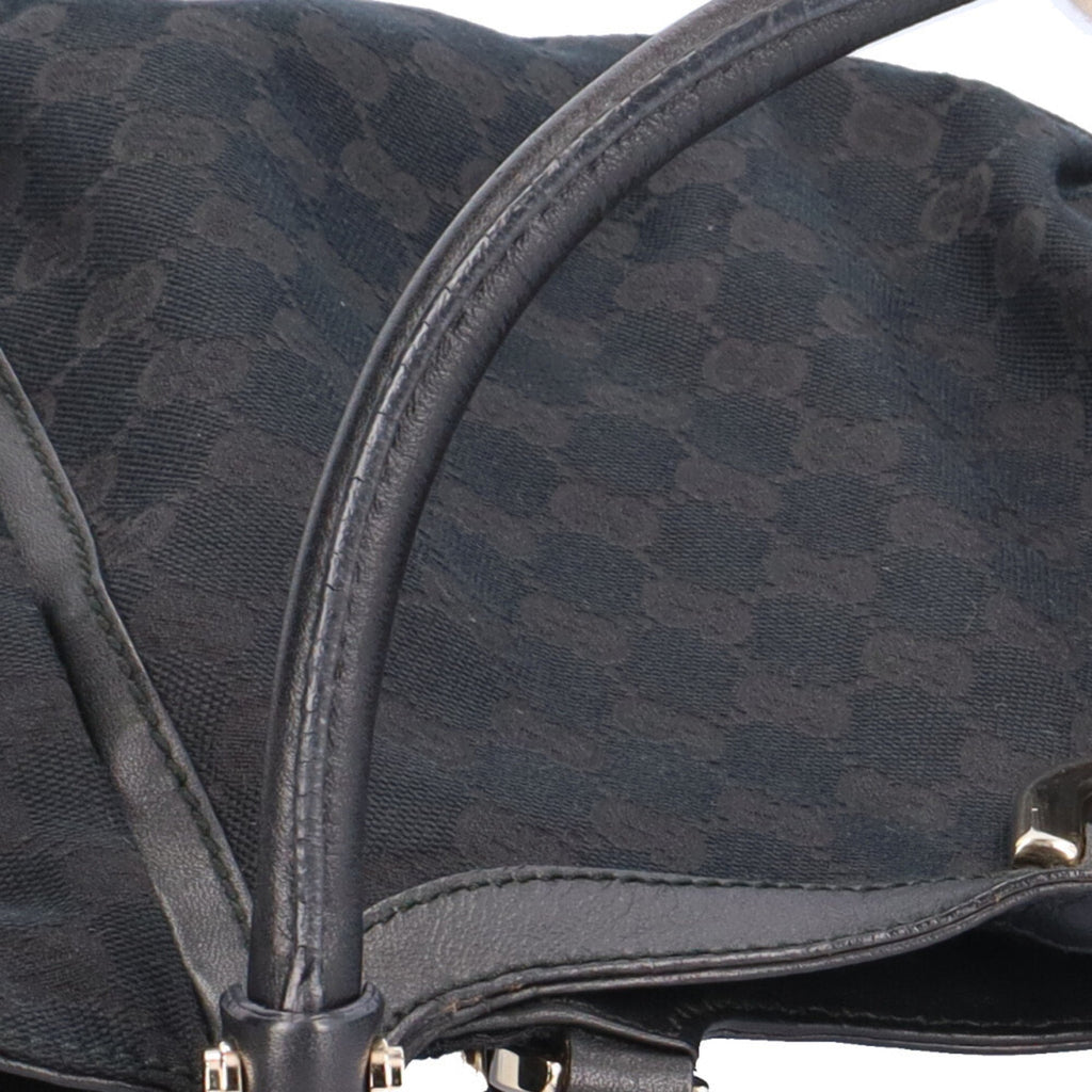 GUCCI Abbey GG Campus Shoulder Bag Canvas Black Women's