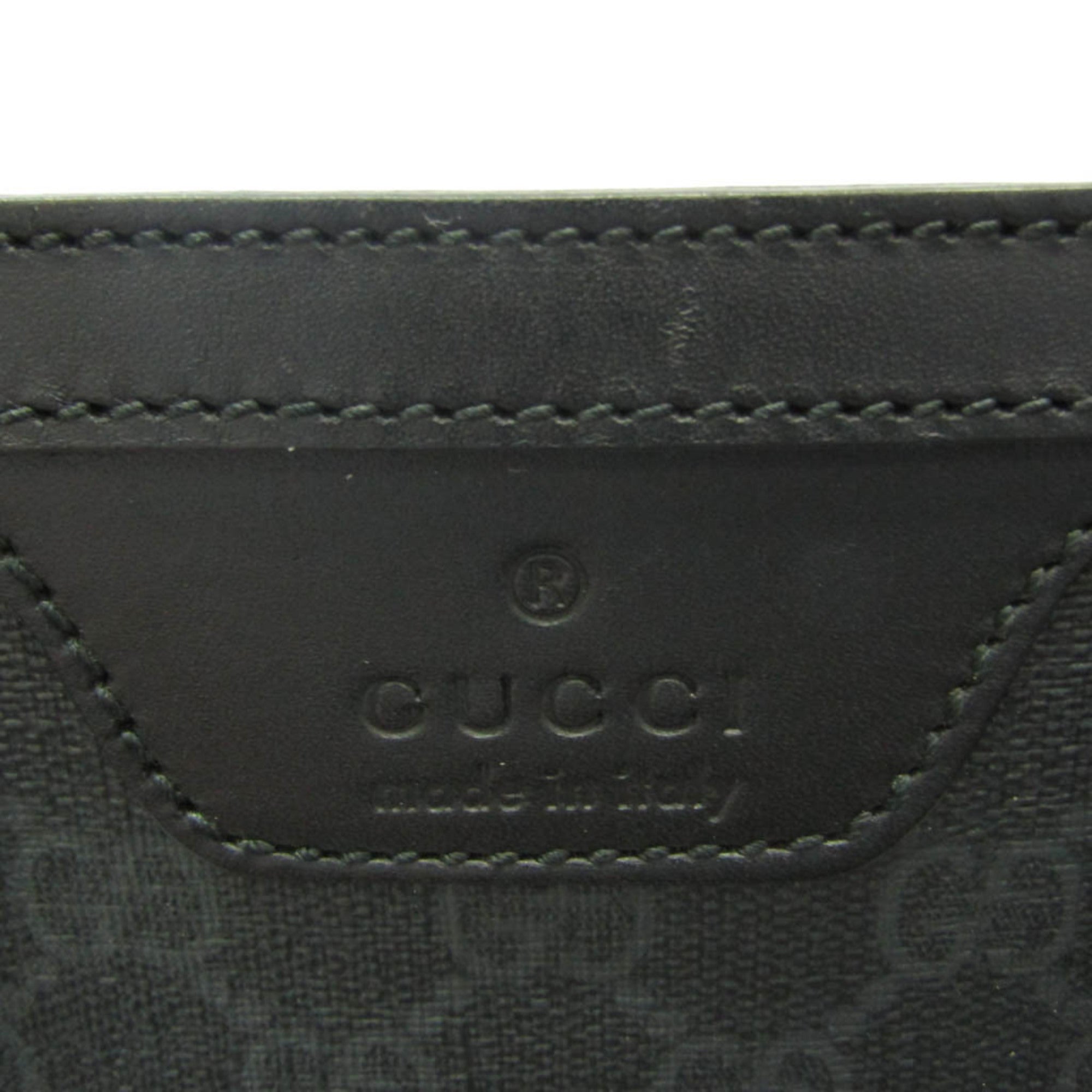 GUCCI GG Supreme 322072 Men's Coated Canvas Handbag,Tote Bag Black,Dark Gray