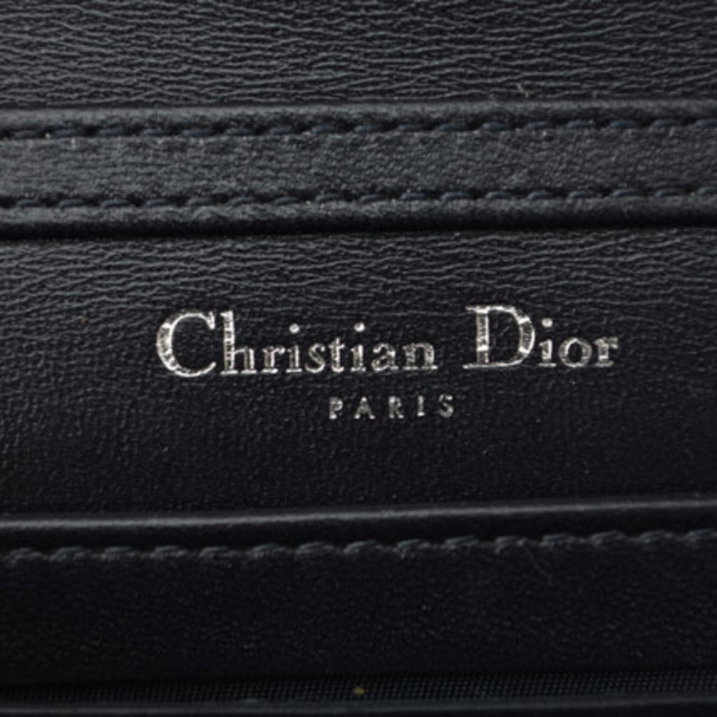 Christian Dior Chain Pouch Cannage Patent Leather Light Blue