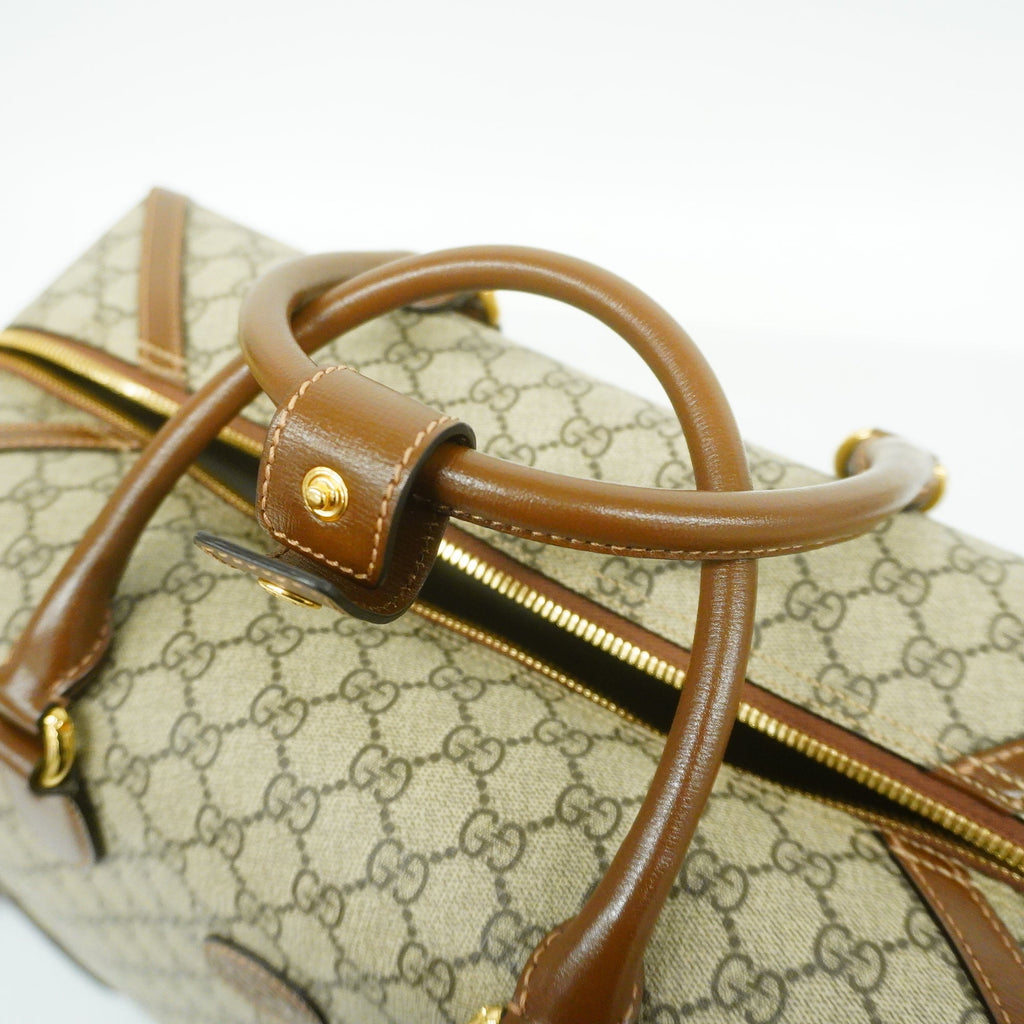 GUCCI  Interlocking G 322055 Unisex GG Supreme Boston Bag Beige,Brown