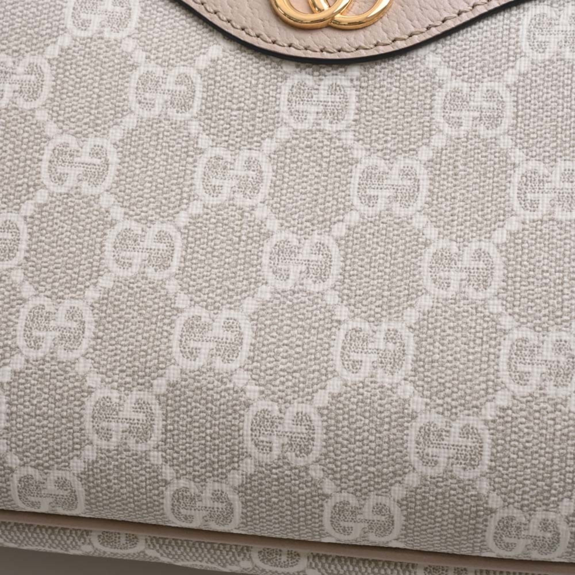 GUCCI Ophidia GG Supreme Leather Small Handbag 735145 Beige/White Women's