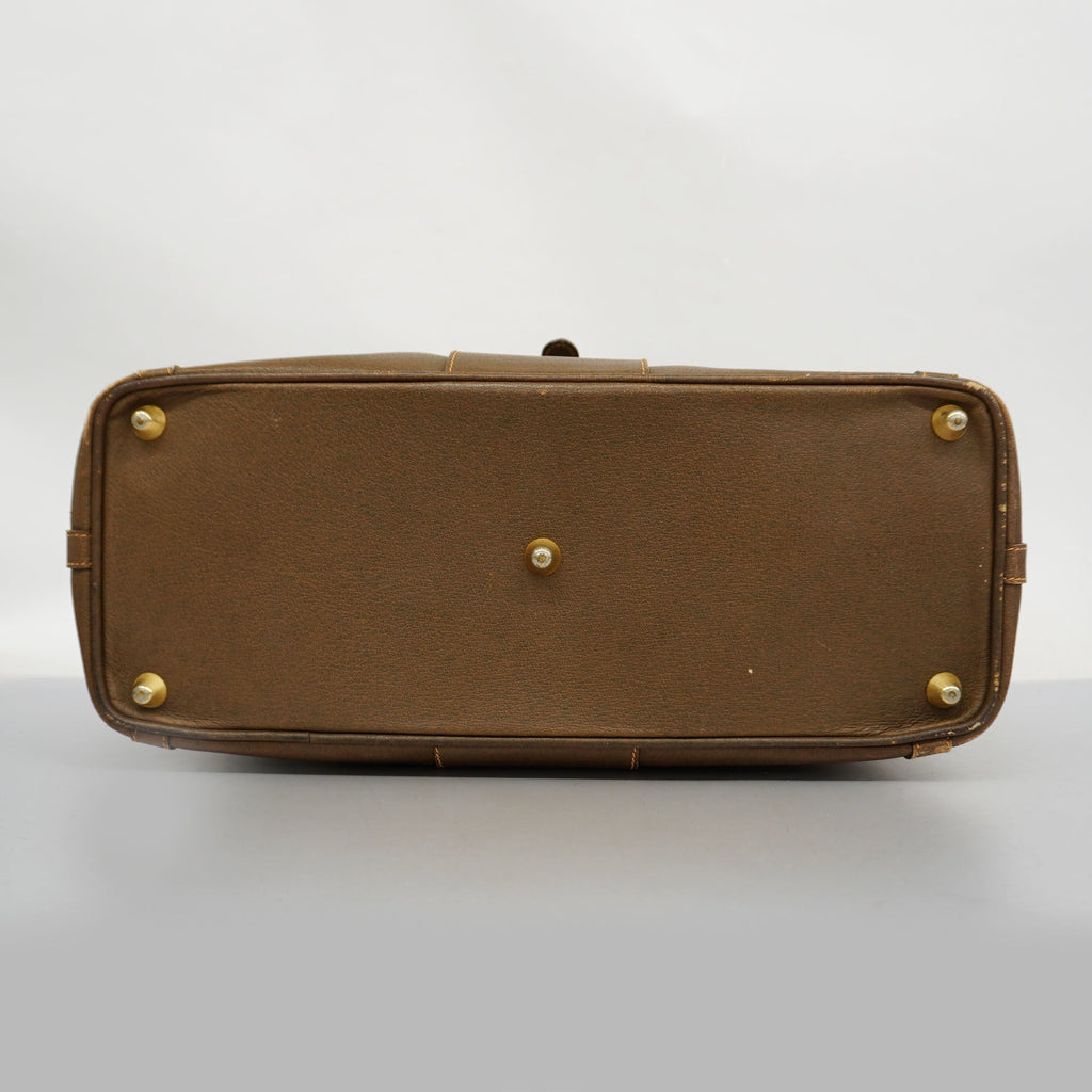 GUCCI  Old  010 525 1742 Men,Women,Unisex Leather Boston Bag Brown
