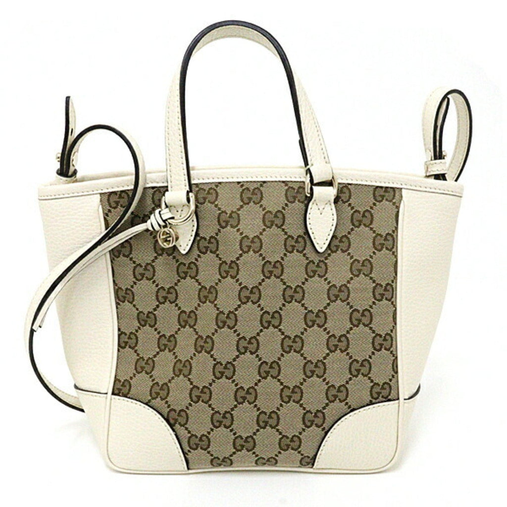 GUCCI bag handbag shoulder GG canvas 449241 white beige