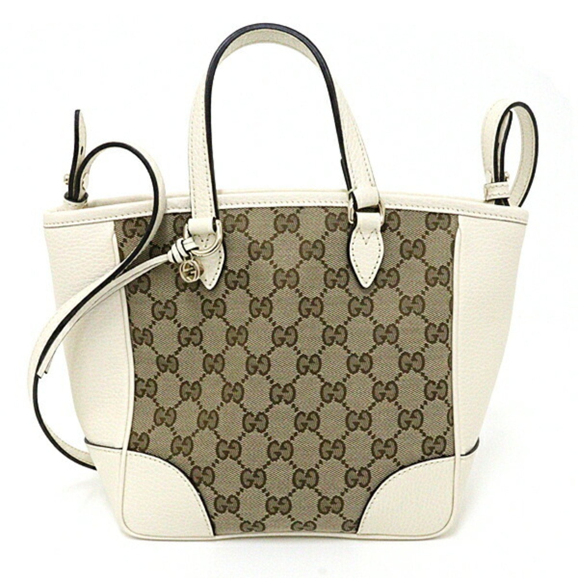 GUCCI bag handbag shoulder GG canvas 449241 white beige