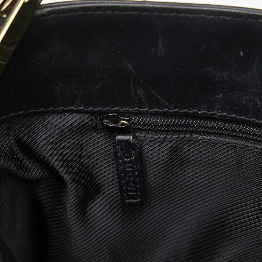 GUCCI GG canvas handbag one shoulder bag 001 4231 black leather ladies