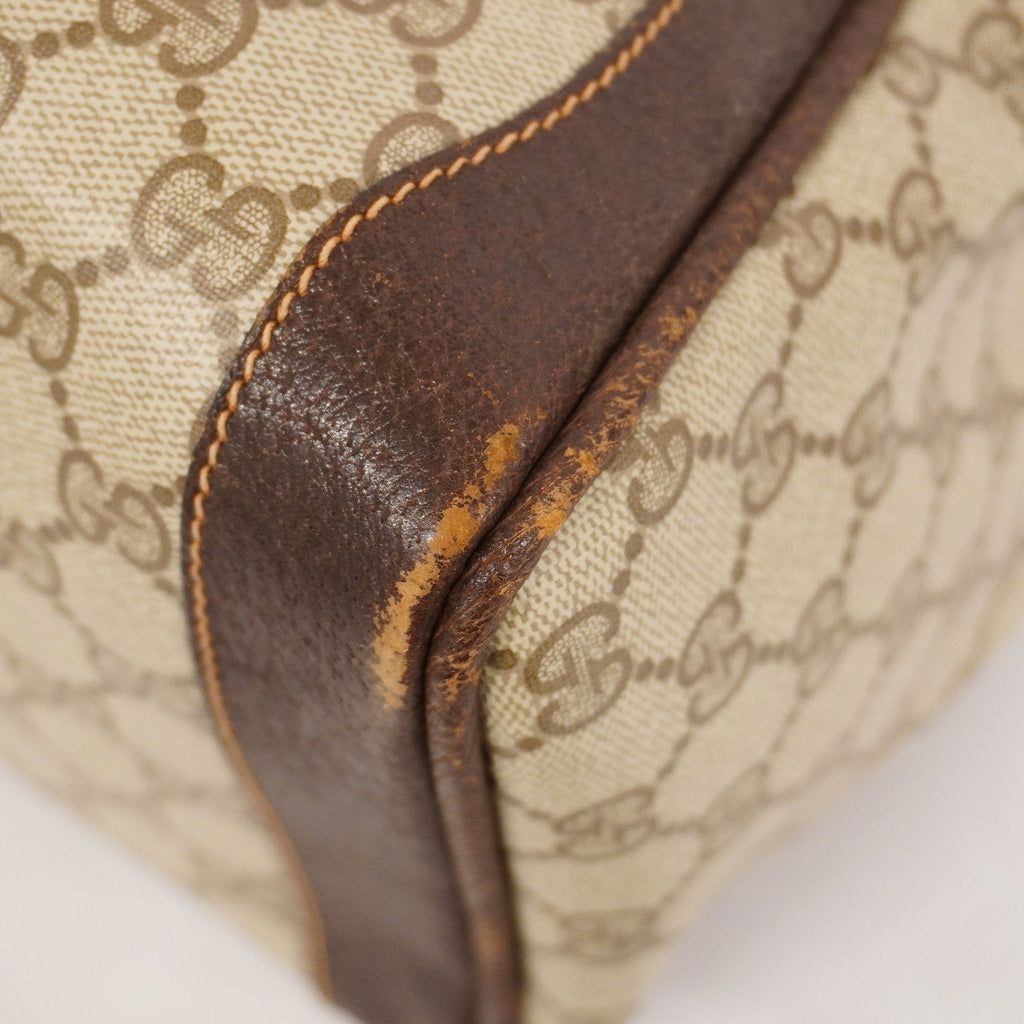 GUCCI  GG Supreme GG Supreme 98 002 468 Women's PVC,Leather Handbag Beige