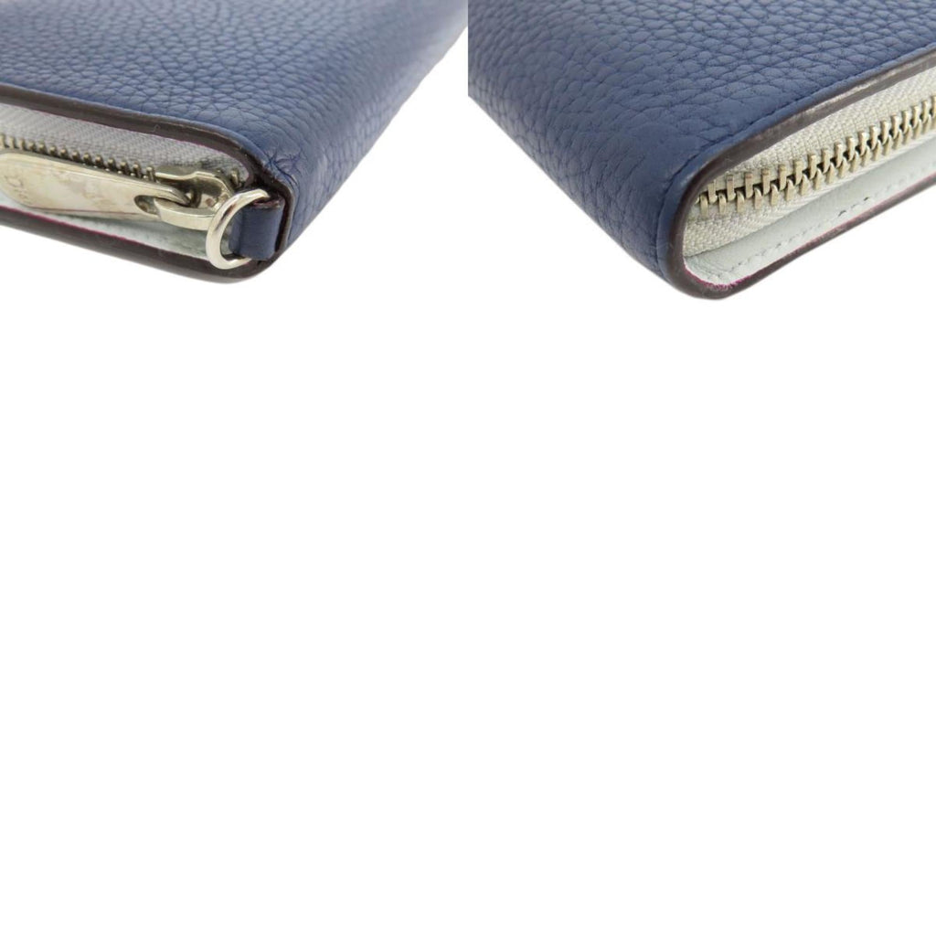CHRISTIAN DIOR Round Charm Long Wallet Leather Women's