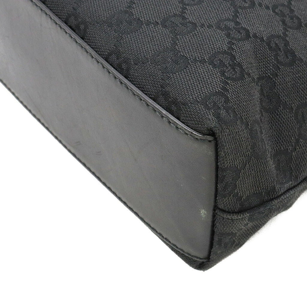 GUCCI GG Canvas New Jackie Shoulder Bag Leather Black 110291