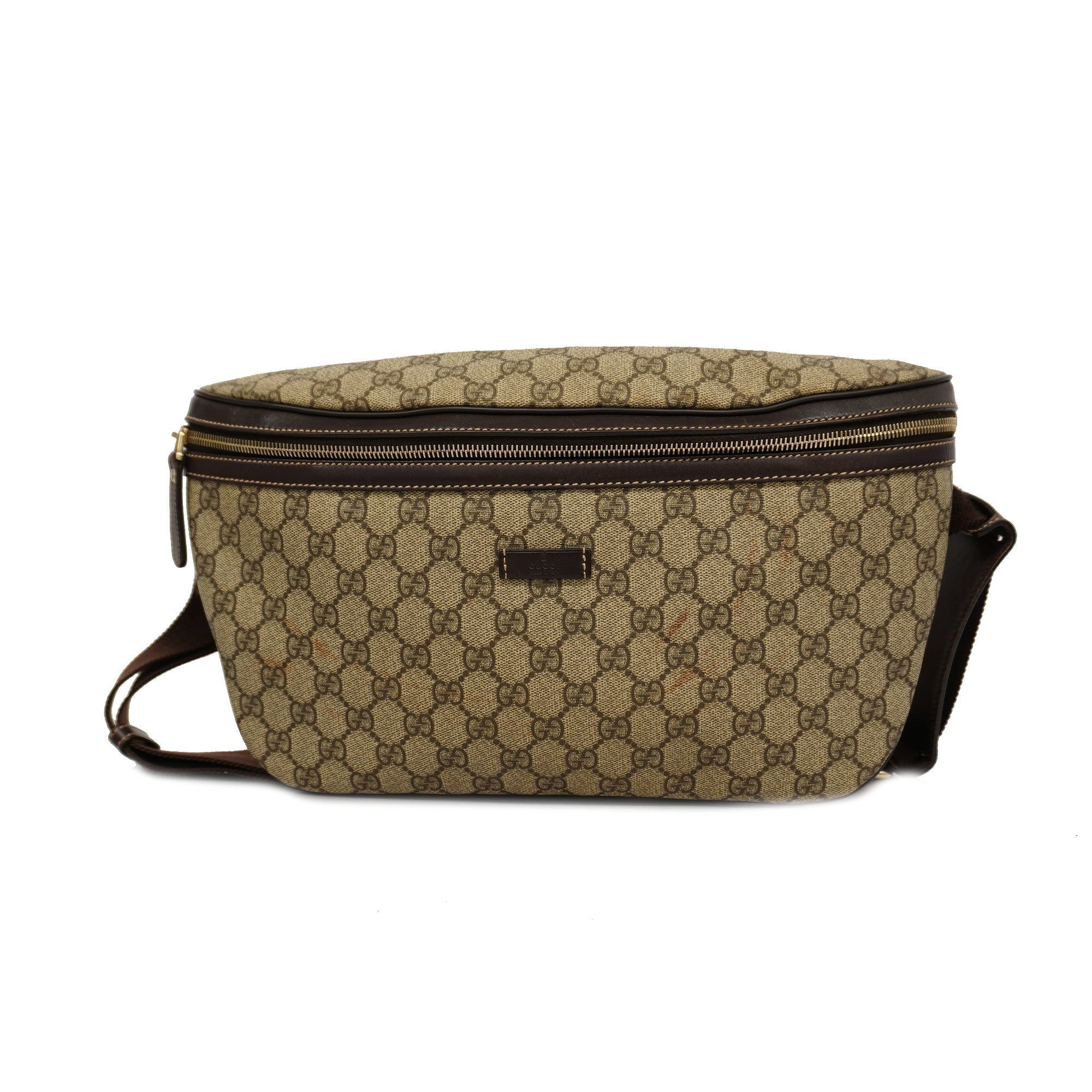 GUCCI  Body Bag 211110 Men's GG Supreme Sling Bag Beige,Brown