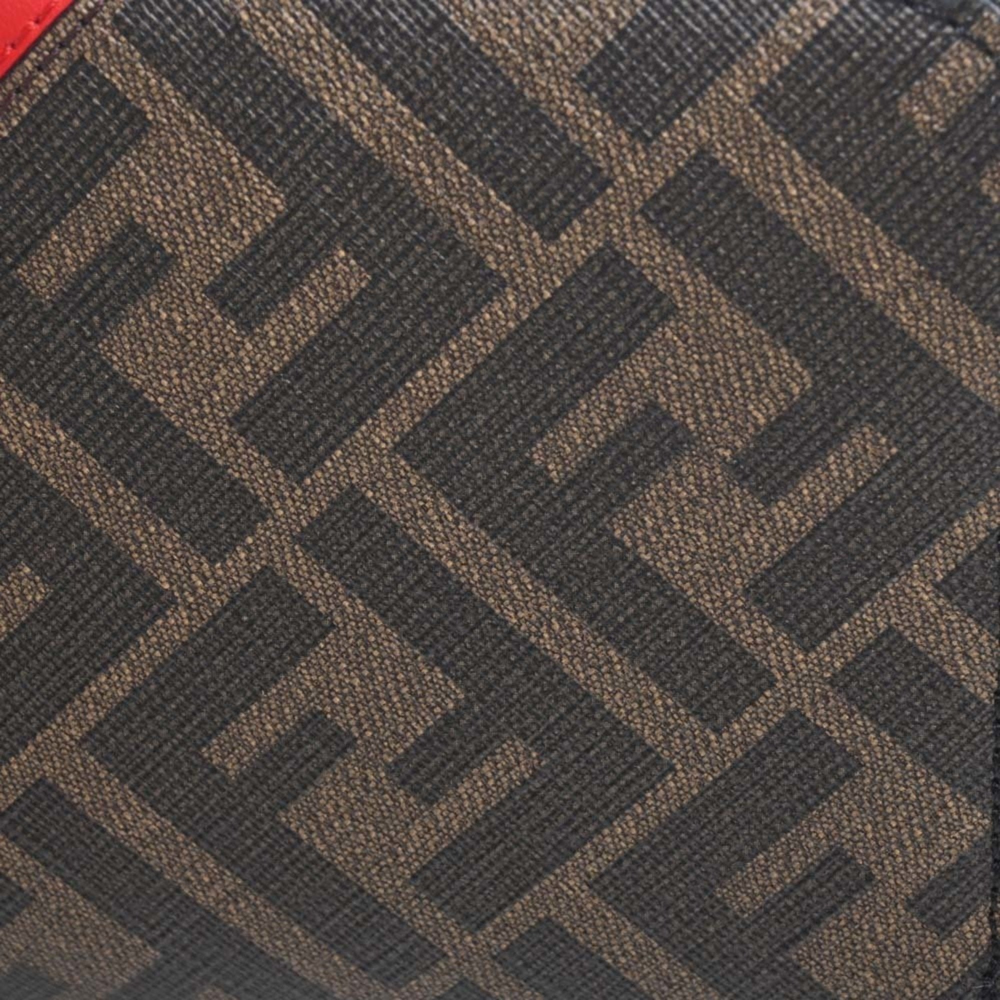 FENDI leather zucca pattern long wallet 7M0210 black brown red men's