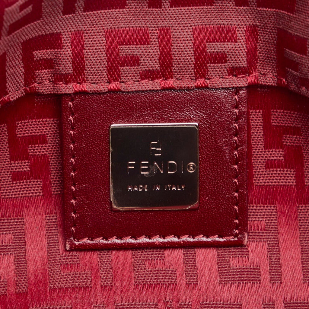 FENDI Zucchino handbag tote bag 8BH022 red canvas leather ladies