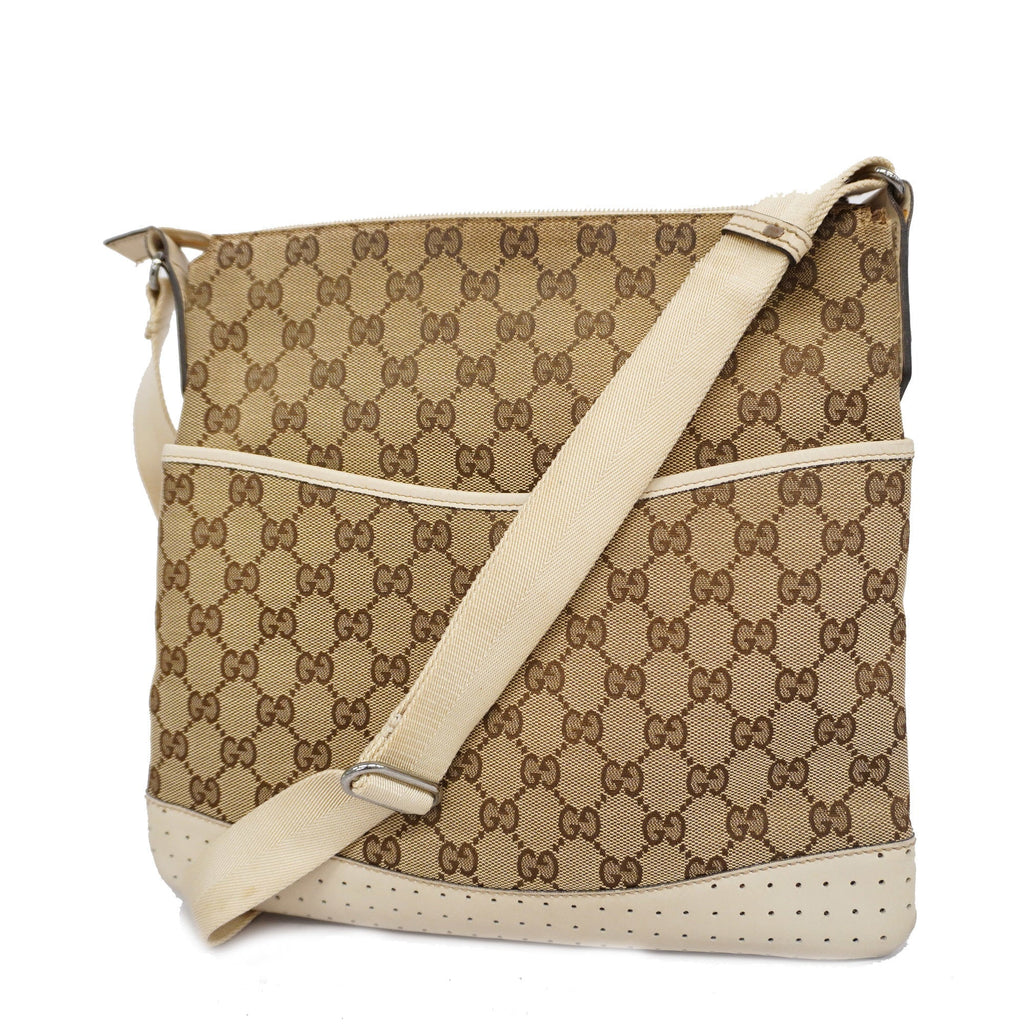 GUCCI  GG Canvas Shoulder Bag 145857 Women's Shoulder Bag Beige,Ivory